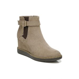 Dr. Scholl's Shoes Womens Jacinda Faux Suede Buckle Tan Ankle Boots